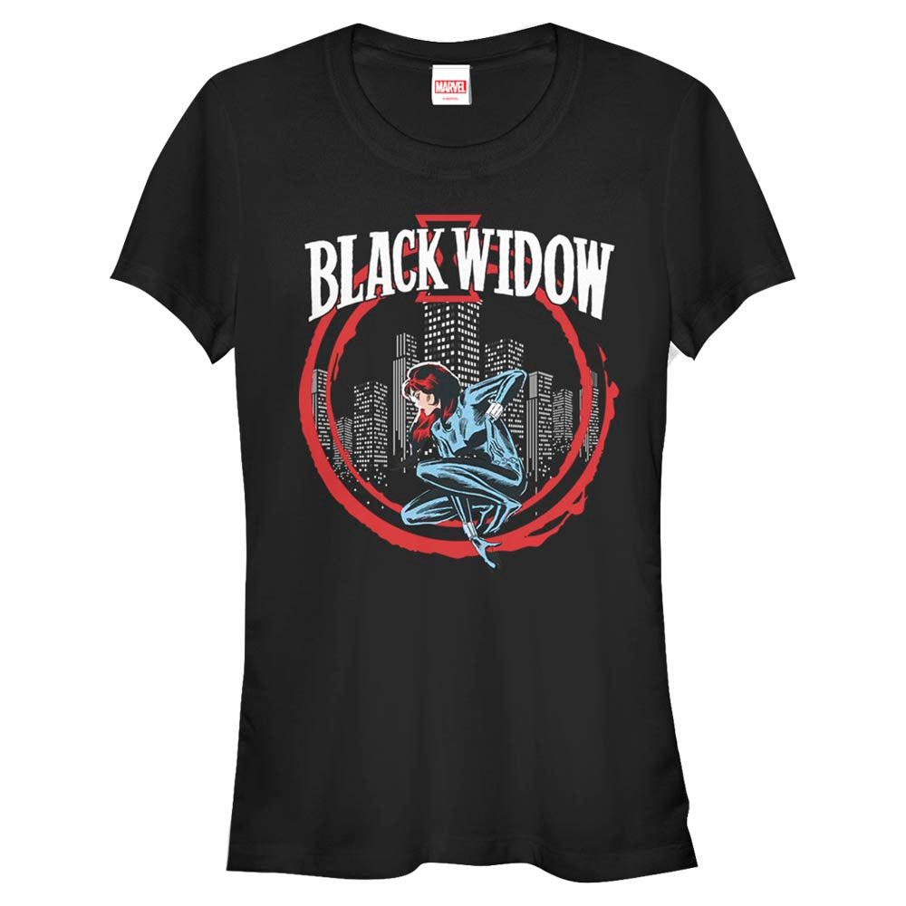 Junior's Marvel Widow in Circle T-Shirt