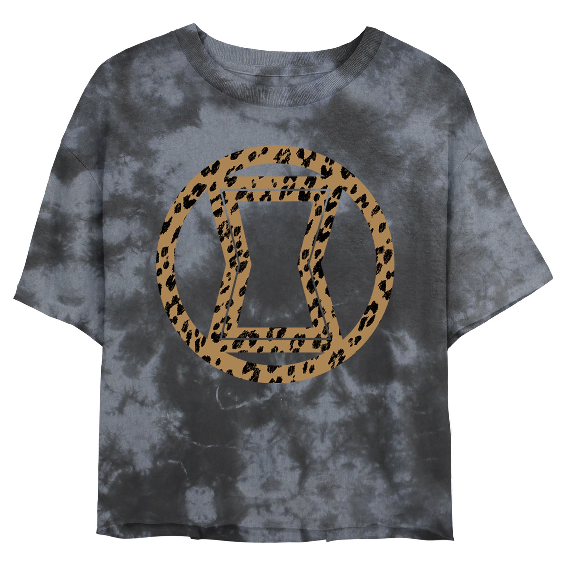 Junior's Marvel Widow Icon Leopard Fill Bombard Tie-Dye T-Shirt